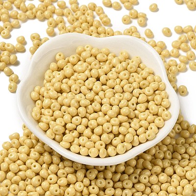 6/0 Opaque Baking Paint Glass Seed Beads SEED-M012-02A-07-1