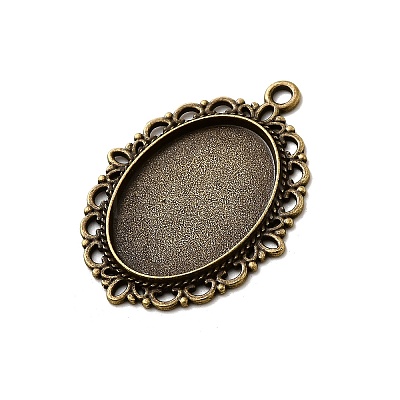 Zinc Alloy Pendant Settings for Cabochon & Rhinestone LS-PALLOY-A15257-AB-FF-1