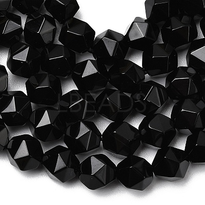 Natural Black Onyx Beads Strands G-Z119-A04-01-1