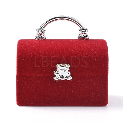 Lady Bag with Bear Shape Velvet Jewelry Boxes X-VBOX-L002-E02-1