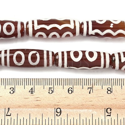 Rice Shape Tibetan Style dZi Beads Strands G-A269-A14-01-1