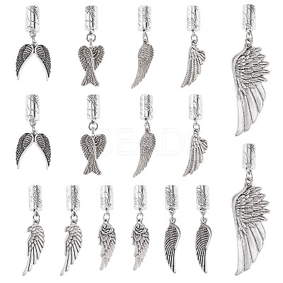 16Pcs 8 Style Alloy Cord End PALLOY-PJ00001-1