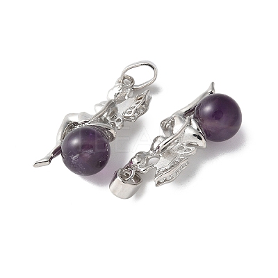 Natural Amethyst Pendants G-L512-E12-1