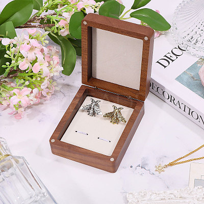 Wood Cuff-link Gift Storage Magnetic Boxes CON-WH0089-265B-1