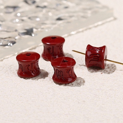 Handmade Cinnabar Beads PW-WG37009-12-1