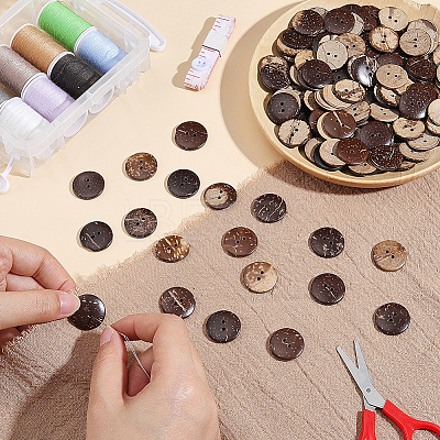 120Pcs Coconut Buttons COCO-CY0001-02-1