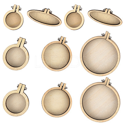 10Pcs 5 Styles Wood Embroidery Hoop DIY-CP0012-43B-1