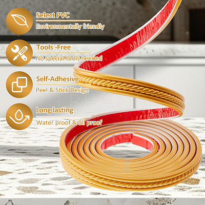 PVC Self-adhesive Flexible Molding Trim DIY-WH0671-023A-1