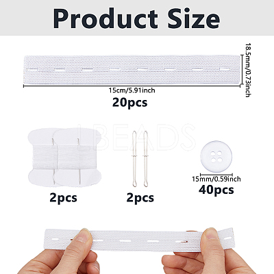 2 Bags Polyester Elastic Waist Tightener FIND-DC0008-46A-1