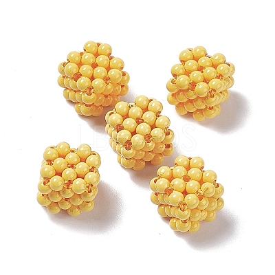 Handmade Opaque Plastic Woven Beads KY-P015-06B-1