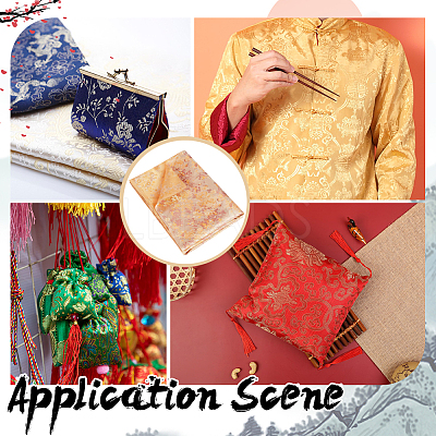 Chinese-style Flower Pattern Polyester Fabric for Clothing & Home Decor DIY-WH0622-735C-1