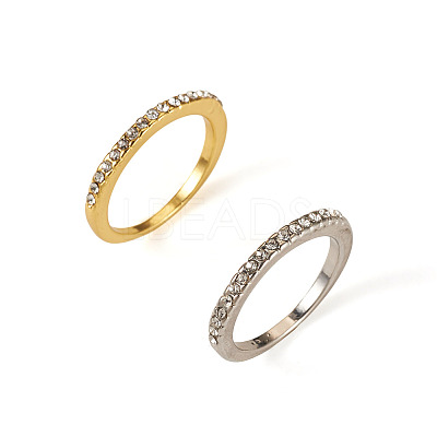 2Pcs 2 Colors Alloy with Crystal Rhinestone Finger Rings RJEW-TADJ0001-01D-1