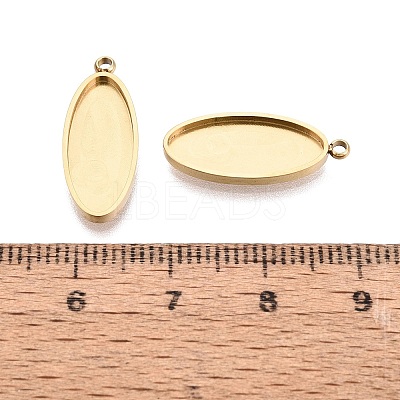 304 Stainless Steel Pendant Cabochon Component STAS-Q113-25D-G-1
