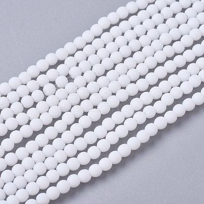 Frosted Opaque Glass Bead Strands FGLA-G002-A11-1