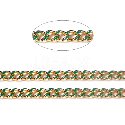 Golden Brass Enamel Curb Chain CHC-H103-07D-G-1