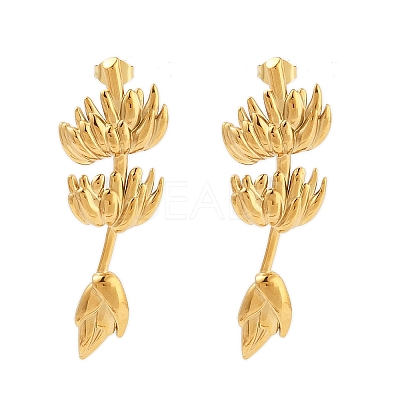 304 Stainless Steel Stud Earrings LS-EJEW-R021-07G-03-1