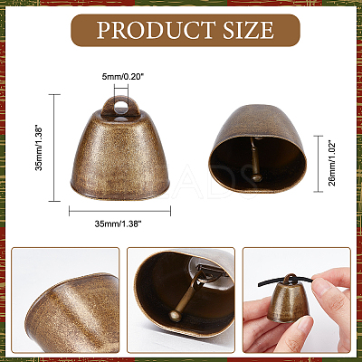 Tibetan Style Iron Bell Pendants LS-FIND-WH0034-22AB-1
