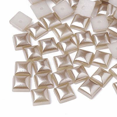 ABS Plastic Imitation Pearl Cabochons SACR-R748-6x6mm-Z49-1