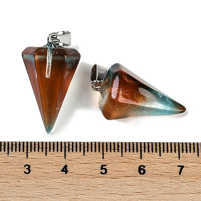 Spray Painted Glass Pendants GLAA-Z007-03G-1