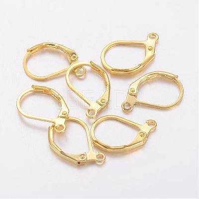 Brass Leverback Earring Findings KK-H670-G-NF-1