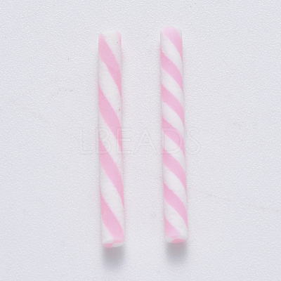 Christmas Candy Cane Handmade Polymer Clay Beads CLAY-R084-03-1