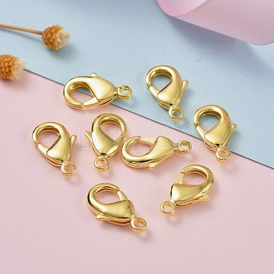 Brass Lobster Claw Clasps X-KK-903-G-NF-1