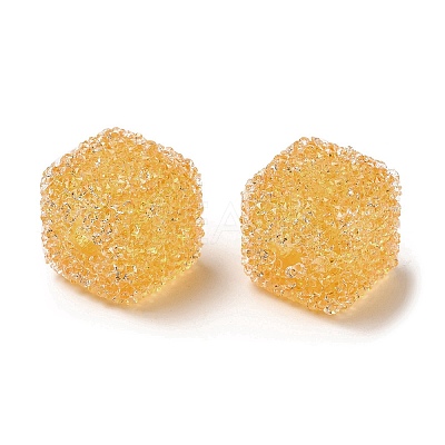 Drusy Cube Resin Rhinestone Beads RESI-C038-02H-1