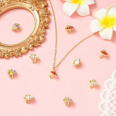 9Pcs 3 Colors Brass Enamel Charms KK-CJ0014-16-1