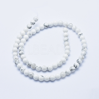 Natural Howlite Beads Strands X-G-P353-01-6mm-1