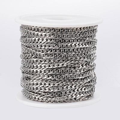 Tarnish Resistant 304 Stainless Steel Cuban Link Chains CHS-H009-33P-1