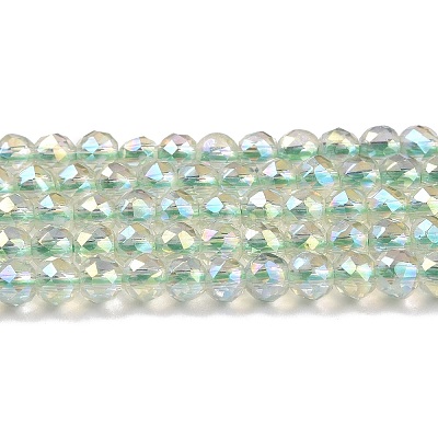 Electroplate Transparent Glass Beads Strands GLAA-H021-01B-FR07-1