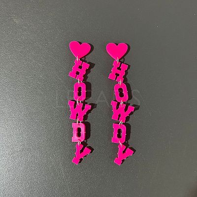 Word HOWDY Acrylic Dangle Stud Earrings FS-WGBB6AA-02-1