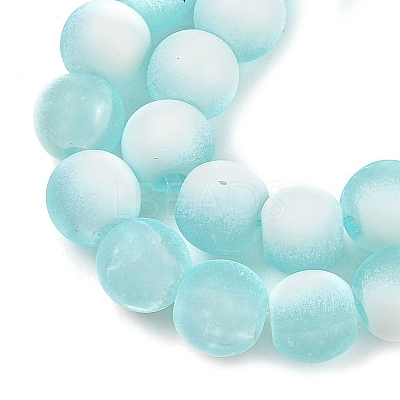 Frosted Crackle Glass Beads Strands GLAA-U001-6mm-M08-1