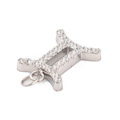 316 Stainless Steel Micro Pave Cubic Zirconia Pendants STAS-K284-01I-P-1