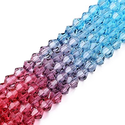 Gradient Color Baking Paint Glass Bead Strands X1-DGLA-A039-T6mm-A017-1