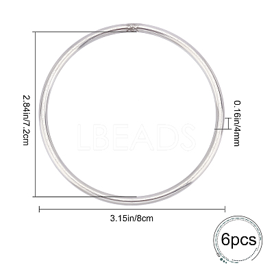 6Pcs 304 Stainless Steel Jump Rings STAS-GF0001-14-1