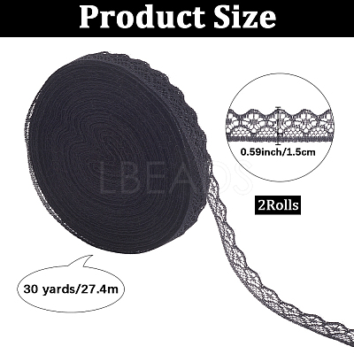 Polyester Flower Lace Ribbon OCOR-CY0004-21-1