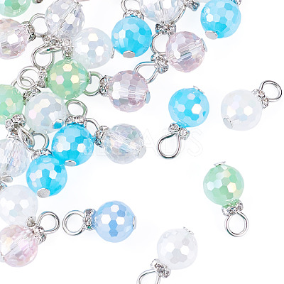 25Pcs Glass Pendants PALLOY-TAC0311-1