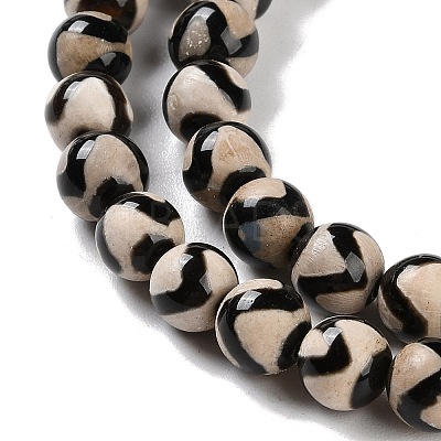 Natural Tibetan Wave Pattern dZi Agate Beads Strands G-B084-A02-02-1