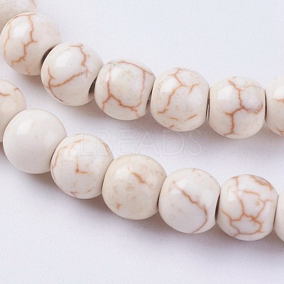 Synthetic Turquoise Beads Strands G-E456-45B-6mm-1