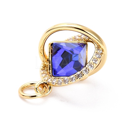 Brass Micro Pave Cubic Zirconia Pendants ZIRC-O044-19MC-G-1