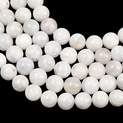 Round Grade A Natural Rainbow Moonstone Bead Strands G-M304-06-8.5mm-1