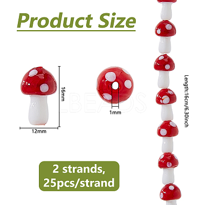 2 Strands Handmade Lampwork Beads Strands LAMP-DC0001-25-1
