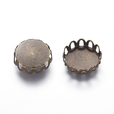 Brass Lace Edge Bezel Cups LS-KK-C1764-3-AB-1