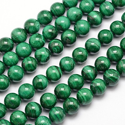 Natural Malachite Bead Strands G-O152-47-6mm-1