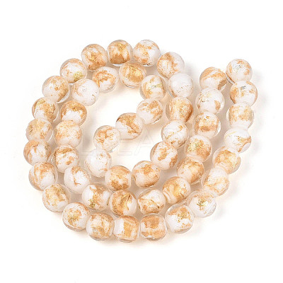 Handmade Gold Foil Glass Beads LAMP-C004-03F-1