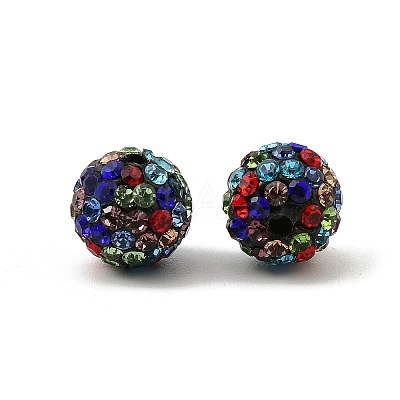 Polymer Clay Pave Rhinestone Beads RB-Q197-10mm-30-1