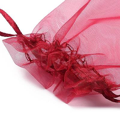 Rectangle Organza Drawstring Bags CON-PW0001-054C-13-1