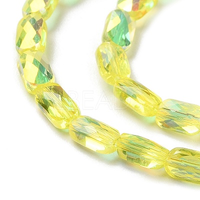 Transparent Electroplate Glass Beads Strands GLAA-Q099-G01-11-1