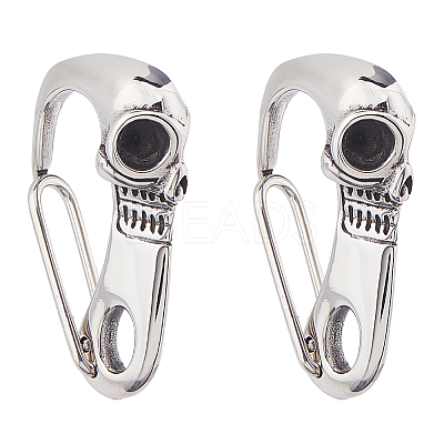 1Pc Stainless Steel Push Gate Snap Keychain Clasp Findings FIND-FH0011-89-1
